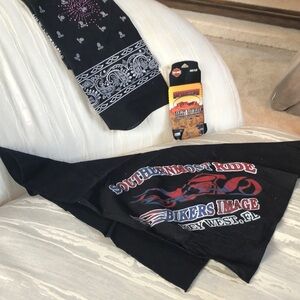 Biker Accessories 2 Bandanas and Can Coozie